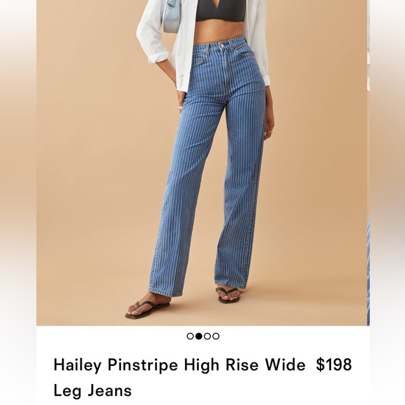 Reformation Blue Striped High Waisted Jeans - Picture 10 of 10